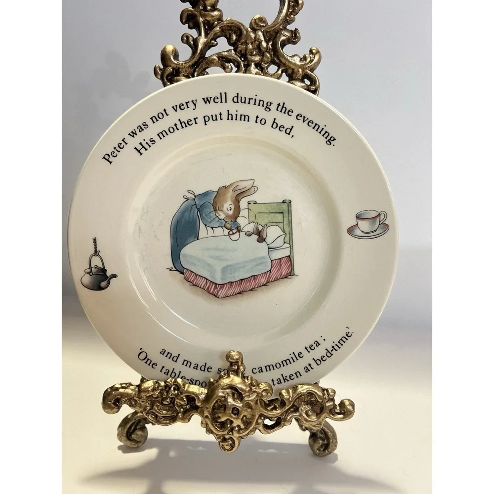VTG Wedgwood Beatrix Potter PETER RABBIT Bread/Biscuit 6-3/4 inch Plate Set of 2